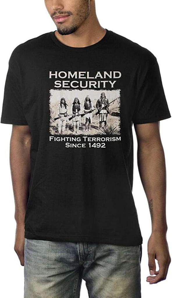 Men's Homeland Security Native American Fighting Terrorism Mexico Graphic T Shirt