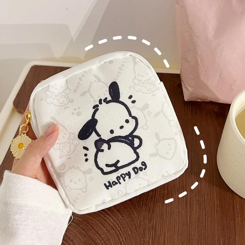 Sanrio Pochacco Аниме Фигурки Кавайные Девочки Сумка для Хранения Гигиенических Прокладок Мультяшный Рисунок Мини Кошелек Портативная Косметичка