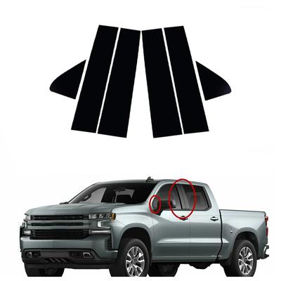 6 шт. черные накладки на стойки окон для CHEVY Silverado GMC Sierra 1500 2019-22