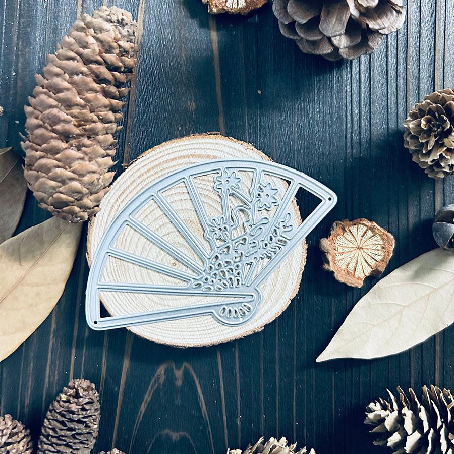 Веер Металлические режущие штампы Трафарет Для DIY Скрапбукинга Бумажная открытка Декоративное ремесло Тиснение Вырубки