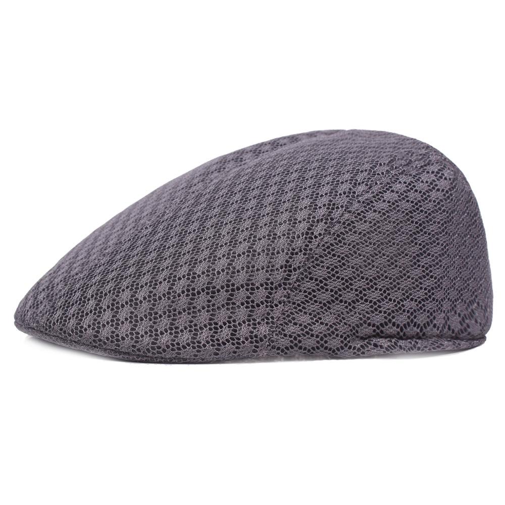 Summer lightweight single-color open-weave breathable mesh front-facing cap for outdoor leisure, sun protection, for the elderly