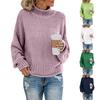 Ladies Fashion Sweater Solid Color High Neck Slim Bottomed Knit Sweater