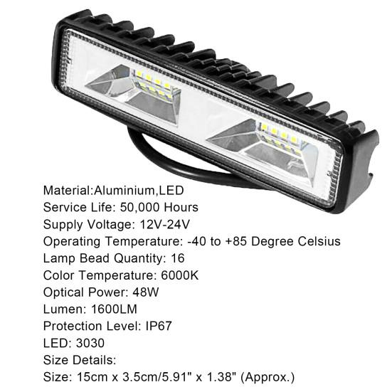 Яркая светодиодная лампа 16 светодиодов 12 В 1600 лм
