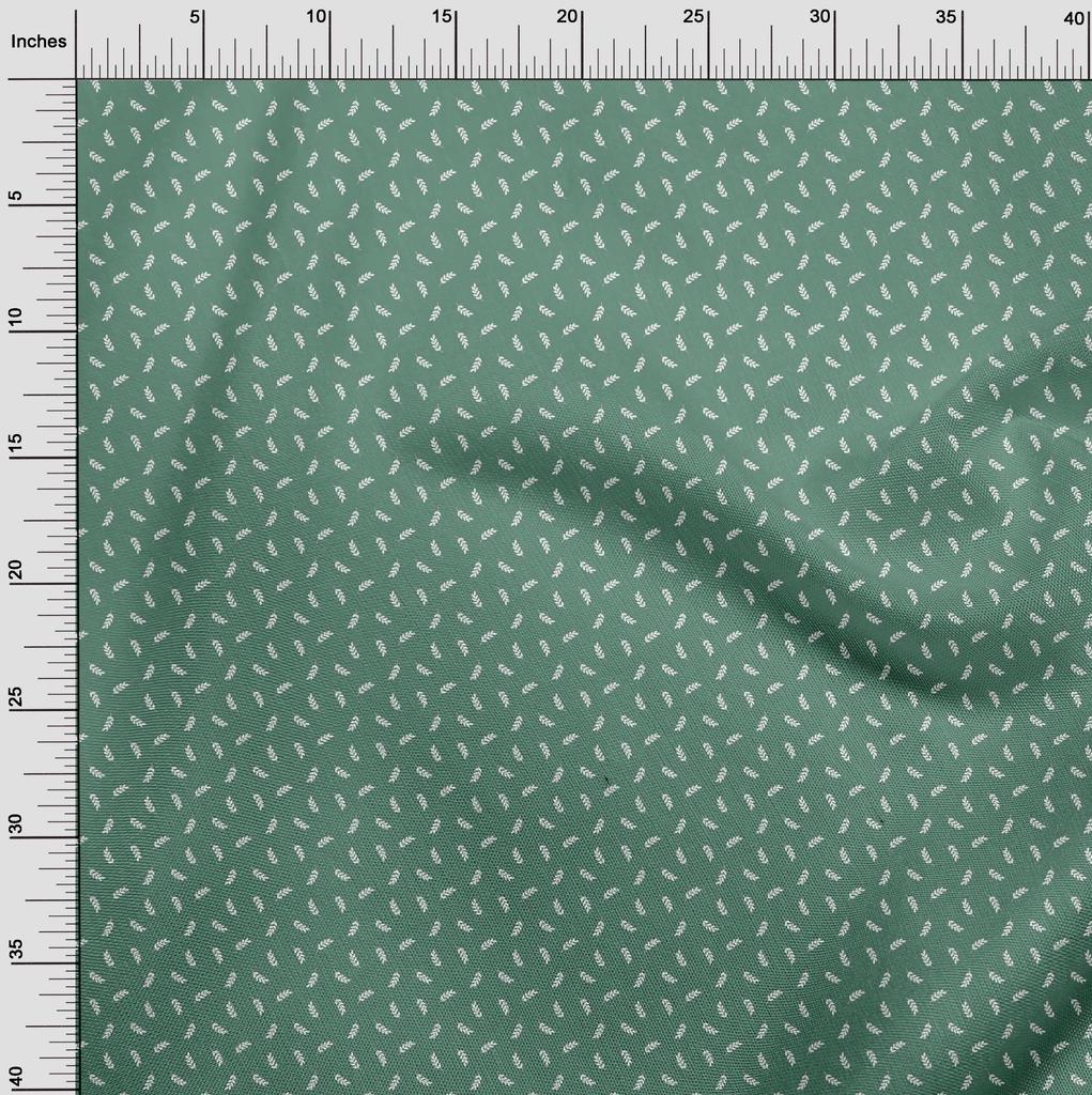 oneOone Cotton Flex Green Fabric Leaves Sewing Material Print Fabric By The Yard 40 Inch