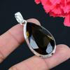 Smoky Quartz Gemstone Pendant Solid 925 Sterling Silver Pendant Jewelry Gift For Unisex