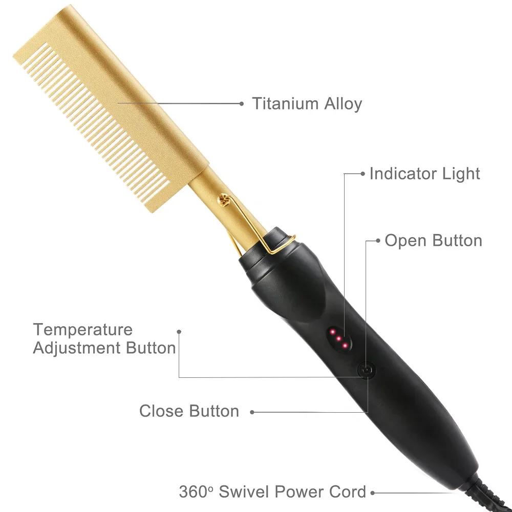 Hot Comb Hair Straightener Brush Hot Comb Pressing Electric Heat Electric Hair Brushes Styling Tools Cepillo Alisador De Cabello