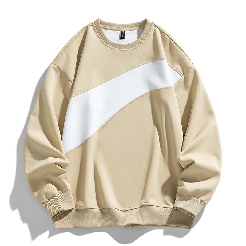 Heavy Loose Men's Sweatshirt New Spring and Autumn Trendy Hatless Round Neck Top for Male Students