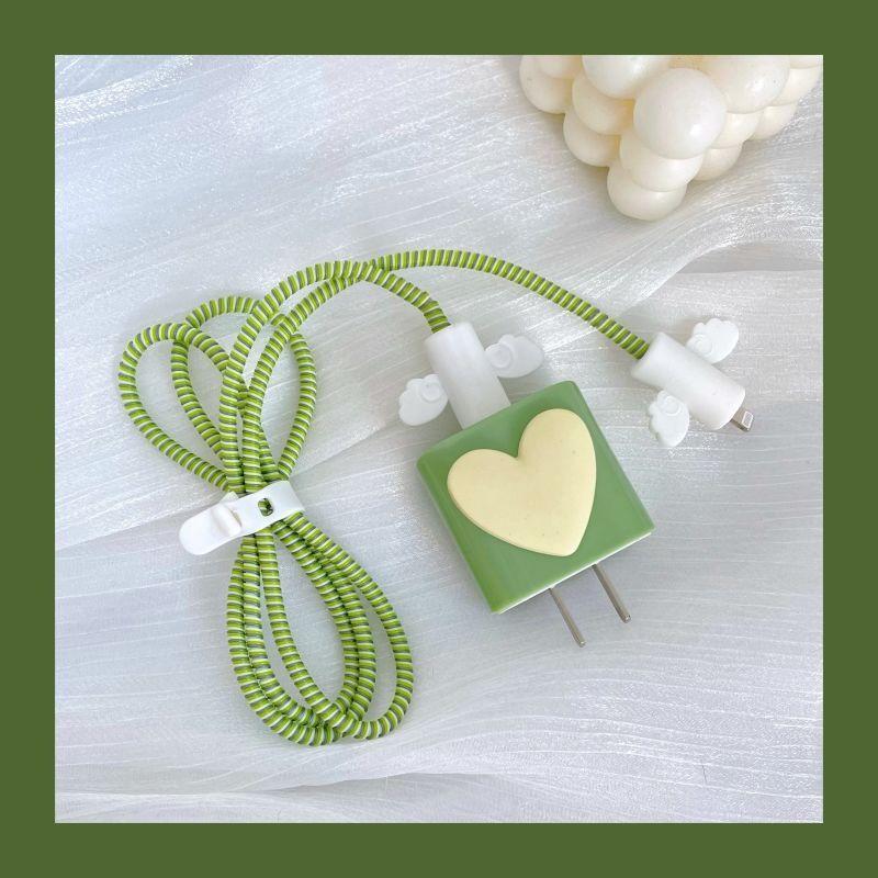 Комплект защиты кабеля для девочек для IPhone 12 13 Pro, защита от быстрой зарядки, USB-кабель для передачи данных, защита линии, защитный кабель Sprial