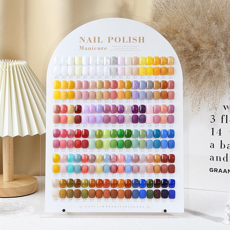 Доска-дисплей для акриловых лаков для ногтей на 102 цвета – Премиальный салонный стенд для большого фотоальбома