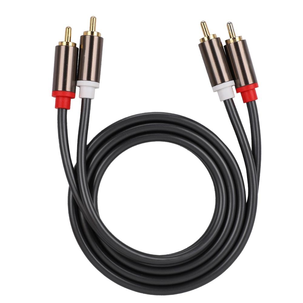 Aluminum Alloy Casing Stereo Speaker Cable Gold Plated Plug Amplifier Cable  Car Audio Systems