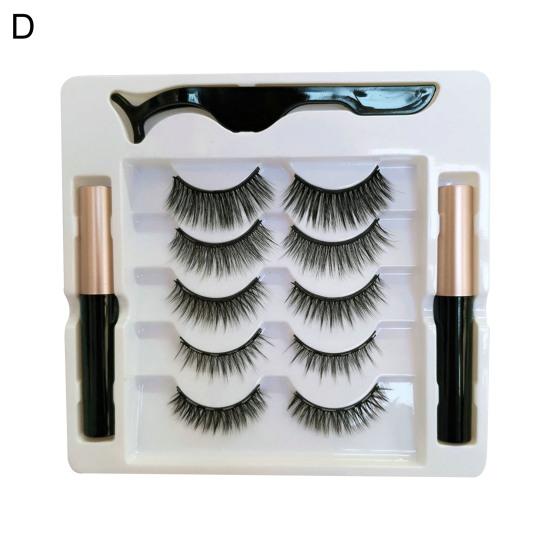 1 Set Magnetic Eyelashes with Eyeliner Tweezer Natural Looking Magnetic Fake Lashes with Applicator Tool Women Girls Eye Makeup Tools