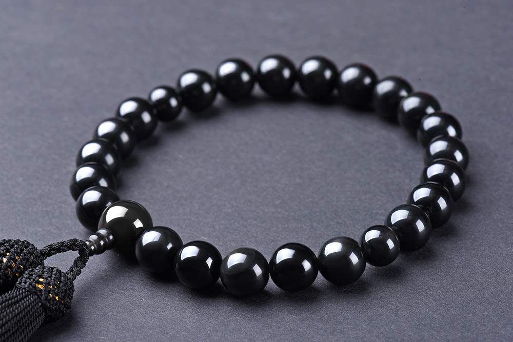 Мужские молитвенные бусины из оникса с шелковой кисточкой и повязкой на голову, включая мешочек для молитвенных бусин