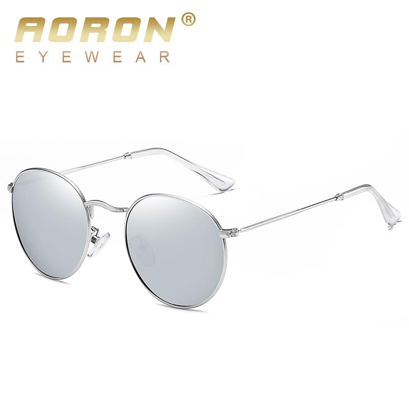 aoron Round Frame Polarized Sunglasses Fashion Design Metal Anti Glare UV400 Driving Fishing Cycling Sport Glasses for Men Women