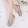 Повседневная женская обувь, весенние модные однотонные лоферы с блестками, женские складные туфли на плоской подошве