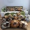 Smiling Dogs Group Pattern Bedding Duvet Cover Set  (1*Duvet Cover 2*Pillowcases, without duvet insert)
