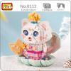 LOZ 8113 Animal World Mermaid Cat Princess Shell Crown Pet Doll DIY Mini Diamond Blocks Bricks Building Toy for Children No Box