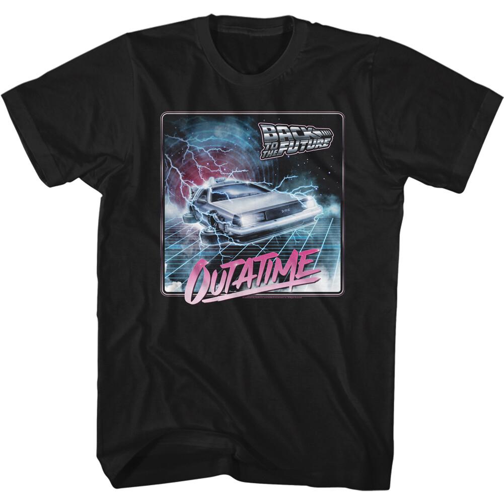 Back To The Future Movie Time Portal Lightning Bolts Outatime Men's T Shirt