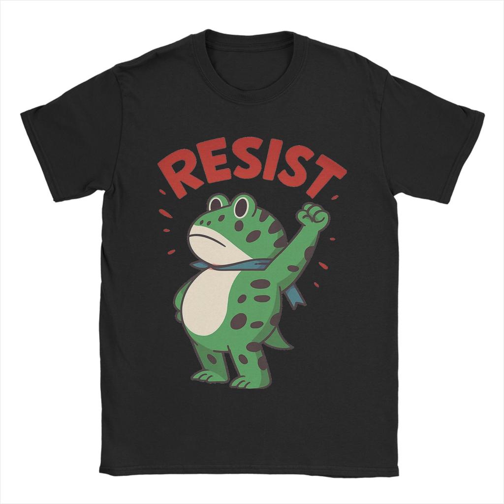 Portland Frog Protest Rage Against The Machine Men T Shirt Resist Frog Tee Shirt Short Sleeve O Collar T-Shirt Cotton Clothes