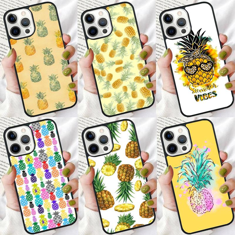 Summer Fruit Pineapple Phone Case For iPhone 17 Air 16 pro max 15 14 plus 12 13 Soft Bumper Shell Cover coque