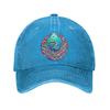 Sea Turtle Coral Reef Print Cotton Baseball Cap Adjustable Curved Brim Casual Sun Protection Hat