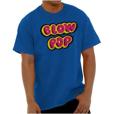 Ретро Шармы Логотип Blow Pop Конфета Леденец Женская или Мужская Футболка с Круглым Вырезом
