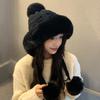 Fleece Thermal Pullover Hat Autumn and Winter Hat Women's Thickened Cold-proof Plush Hat