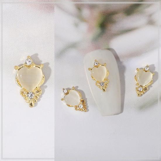10Pcs Manicure Decor Three-dimensional Shining Stunning Visual Effect DIY Alloy Butterfly Heart Water Drop Garland Nail Charm Nail Salon Supply