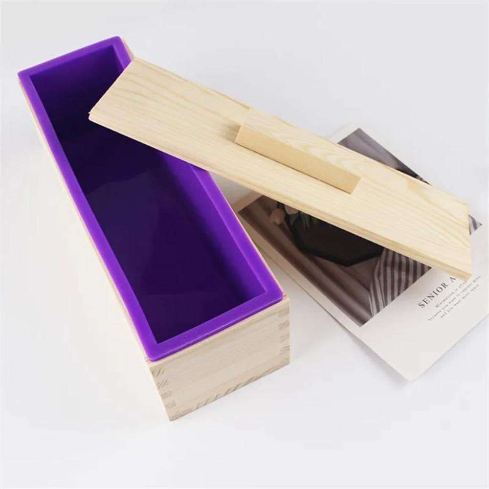 Прямоугольная форма для хлеба с деревянной коробкой и крышкой, форма для тостов, форма для мыла DIY из силикона, торт