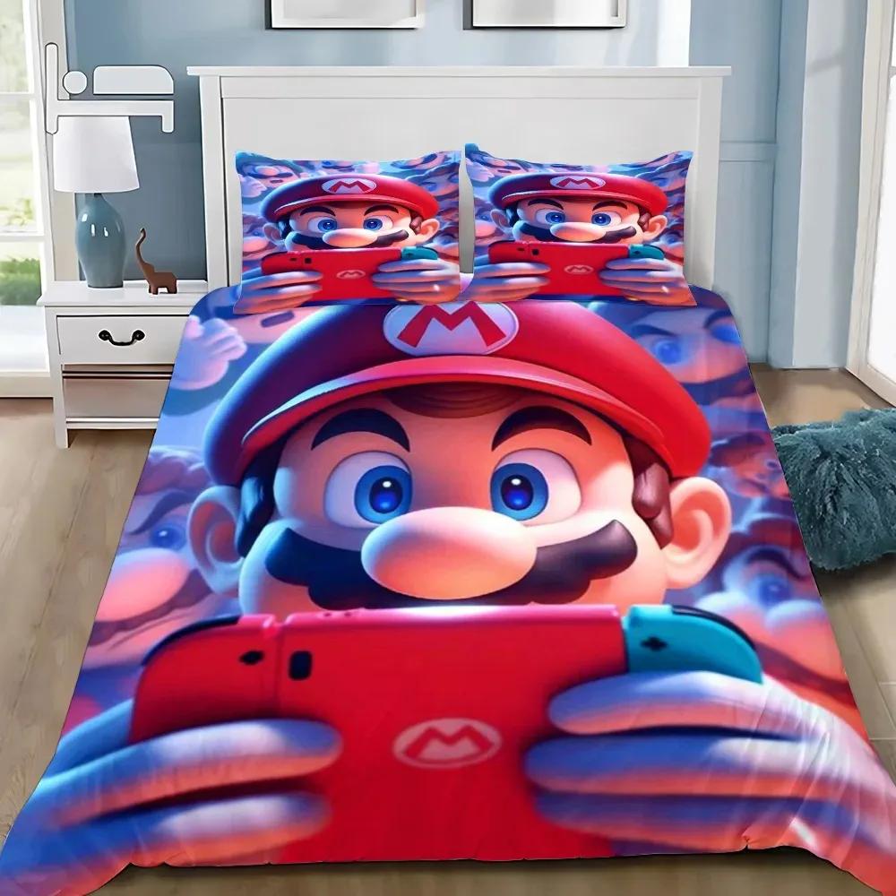 3D Изысканное Игровое Цифровое Печать Мягкое Пододеяльник SuperS-Marios Bros Комплект Постельного Белья Теплое Одеяло Кровать Молодежь Домашний Декор Дети Дети Мальчики Подарок