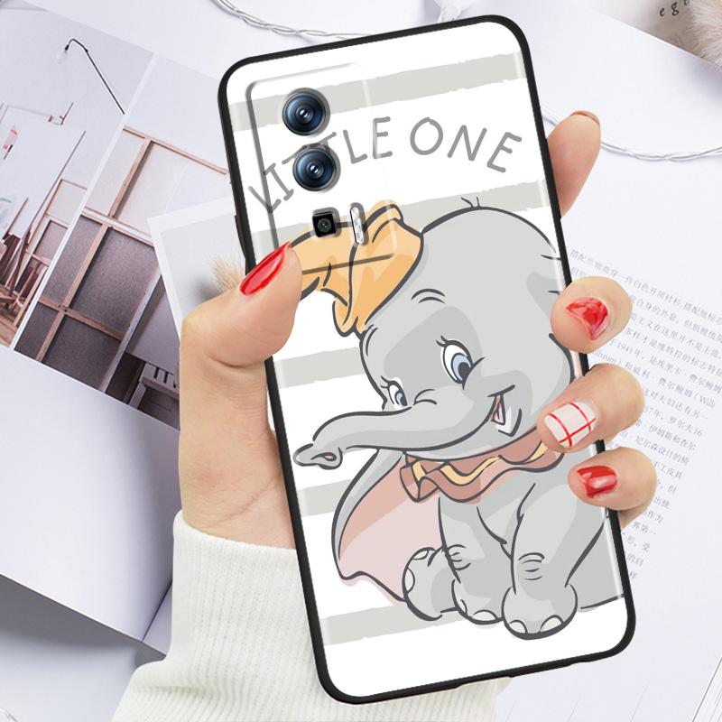 Cute Dumbo Cartoon For Xiaomi Redmi 9A 9C 9AT 10C 9 9T 10 12C 13C 8 12 K60 A1 K50 K40 5G Black Back Phone Case