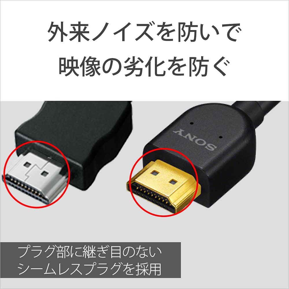 [ТВ-монитор и чистая проводка] Кабель HDMI Sony DLC-HJ10 1,0 м стандартный черный DLC-HJ10 B