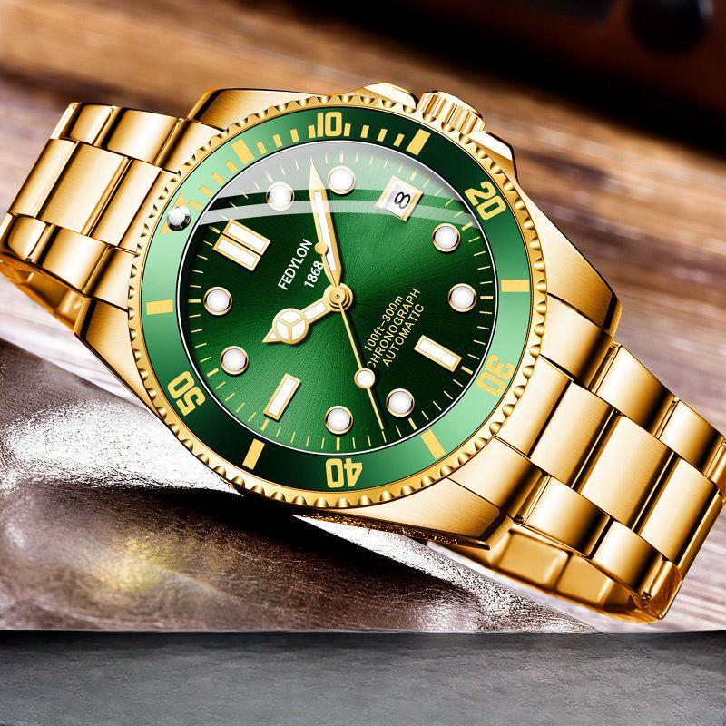 Мужские часы Green Water Ghost, мужские полностью автоматические механические часы со стальным браслетом, коммерческие водонепроницаемые кварцевые мужские часы