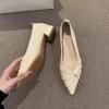 Летняя обувь Туфли-лодочки с острым носком Женская 2025 Удобная и элегантная Офисные Белые Балетки Плоские Распродажа Туфли-лодочки Женские