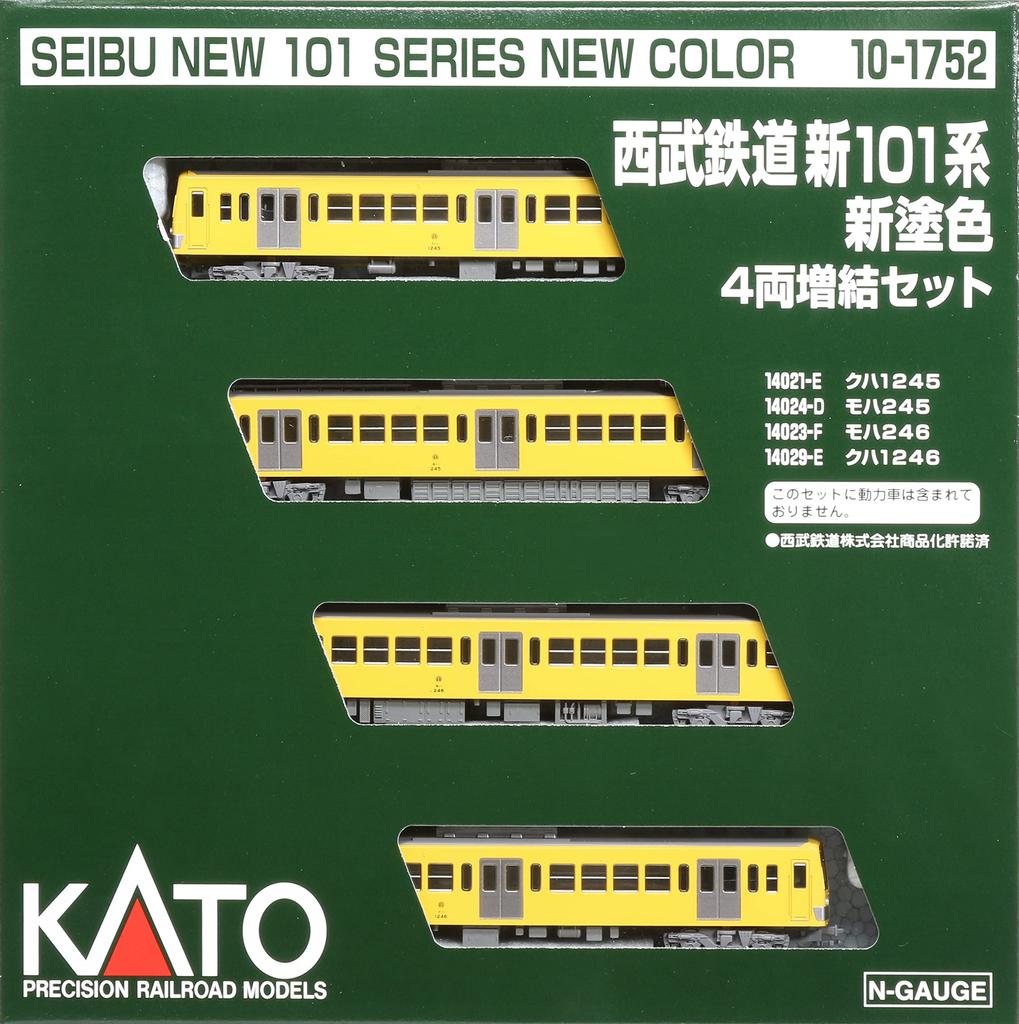 KATO N-колея Seibu Railway New 101 Series New Paint Color Addition Set Модель поезда Железнодорожный желтый 4-вагонный 10-1752