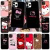 Case for iPhone 16 15 Plus 14 13 12 11 Pro 8 7 6S 6 SE 5S X XR XS Max Realme C30 C33 C31 9I Black Sofe Cover LI15 Hello Kitty