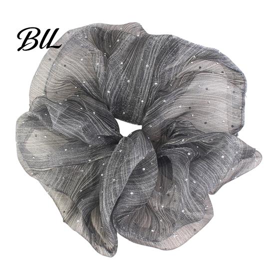 Soft Fabric Hair Scrunchies Retro Polka Dot Tie for Women Girls, Elastic Scrunchies, Elegant No Damage Ties Ponytail Holder, Fashionable Korean Style