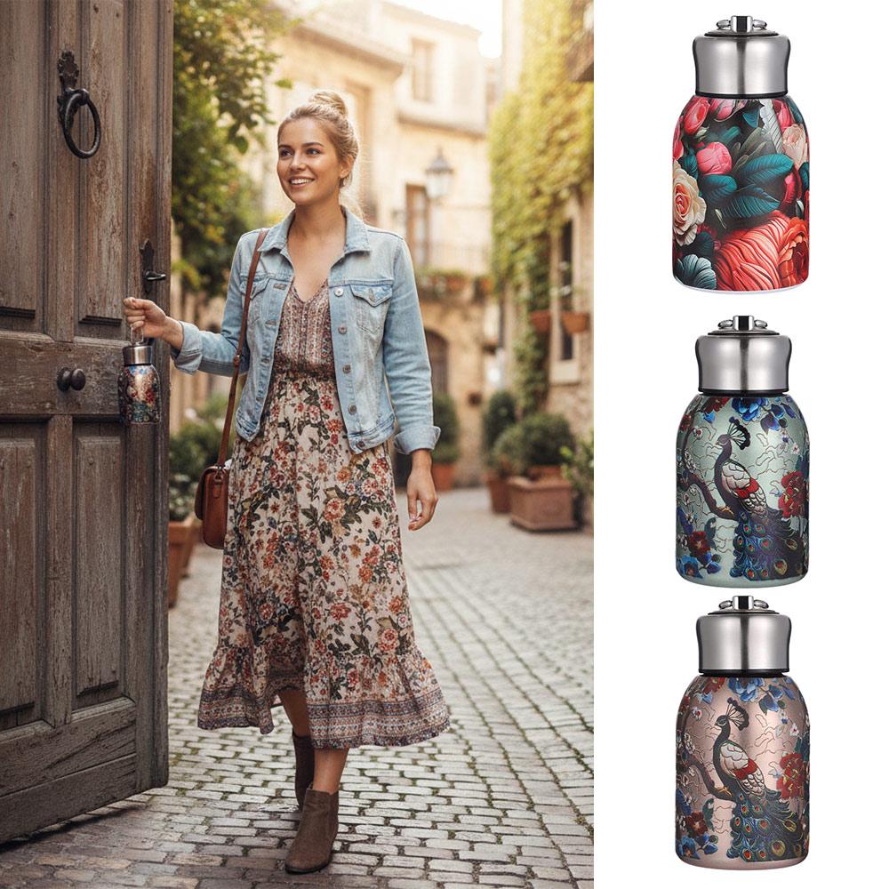 304 Stainless Steel Water Bottle Double Wall Coffee Mug Cute Vacuum Handy Cup Office