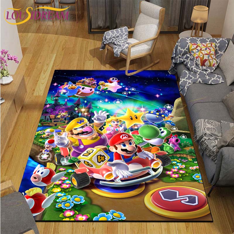Ковер Mario Bros Аниме Ковер для гостиной Спальни Прикроватный Коврик Японская Кабинет Коврик под Компьютерный Стул Домашний Модный Коврик для Пола Ковер