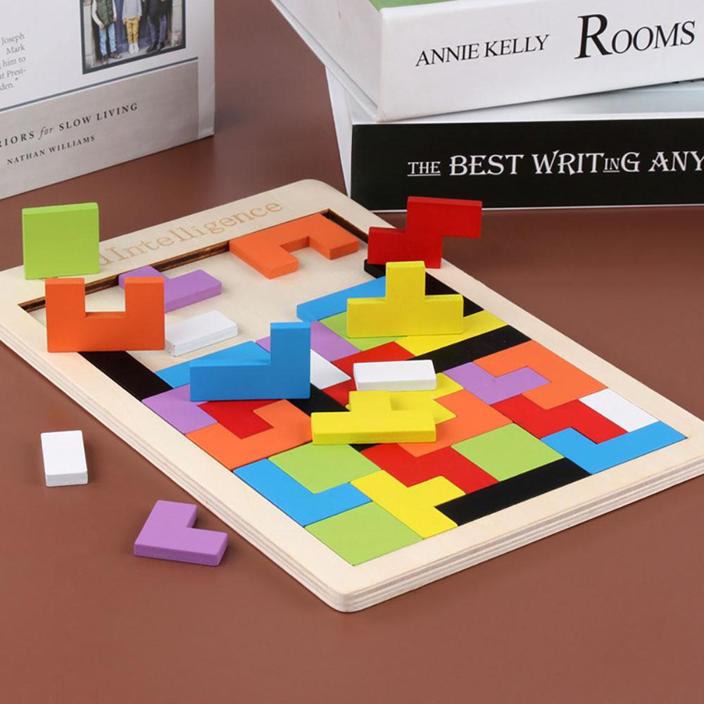 Wooden Cube Jigsaw Building Blocks Early Childhood Education Geometric Jigsaw Puzzle Early Education Toys