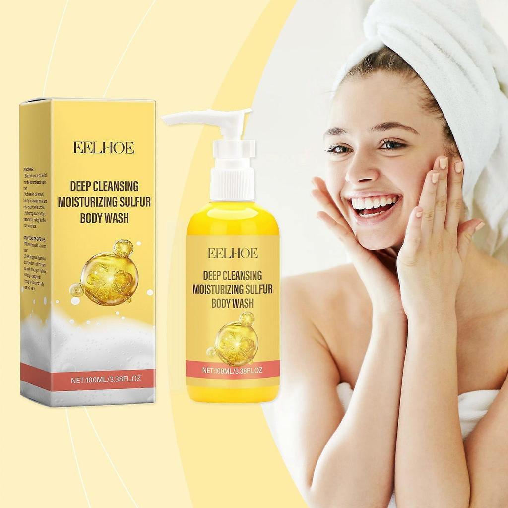 Eelhoe Sulfur Cleansing Body Wash - Moisturizes Skin, Relieves Dryness, Gentle And Refreshing Bath