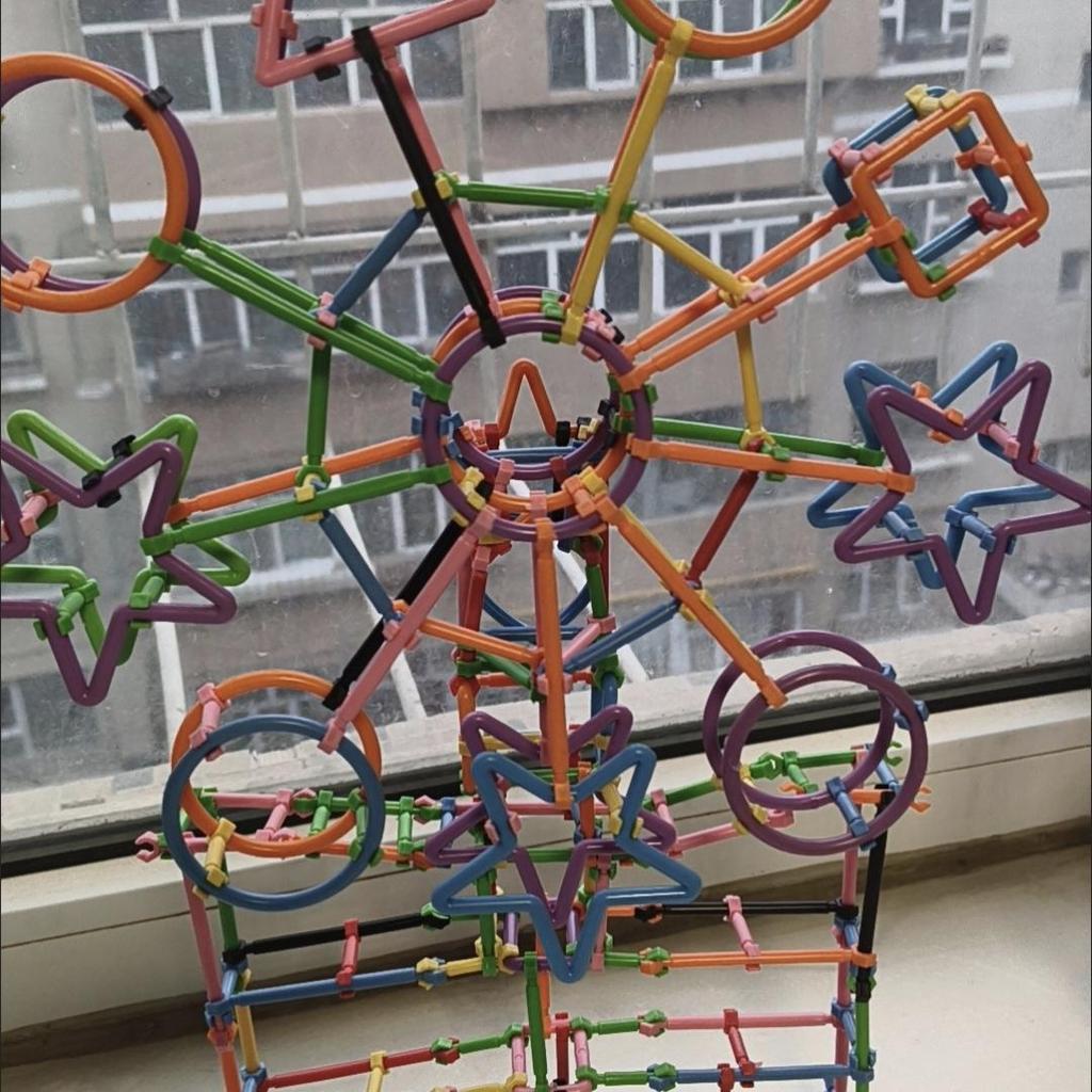 Детские DIY блоки из соломинок, STEM образовательные волшебные палочки, креативные взаимозацепляющиеся строительные игрушки для малышей