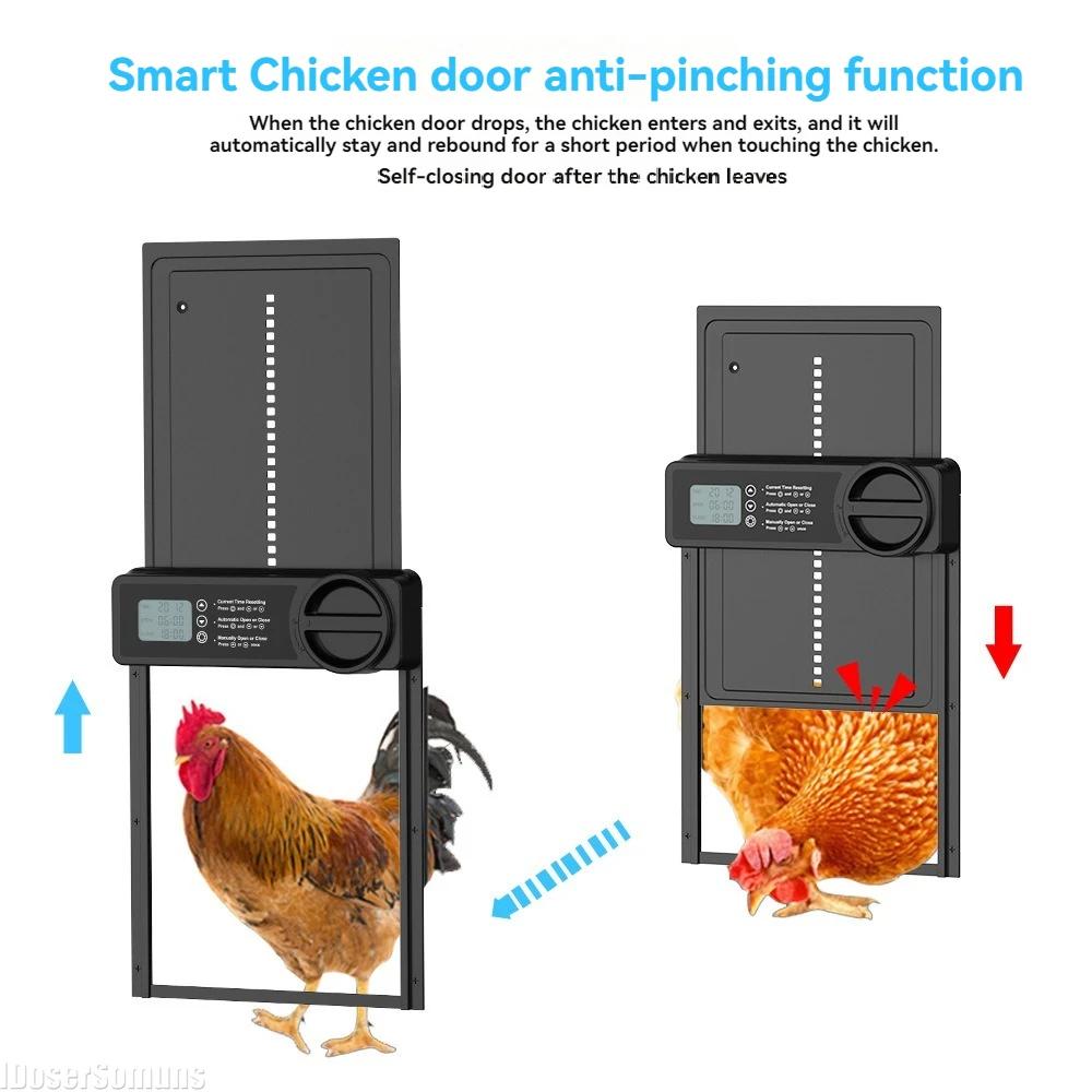 Автоматическая индукционная дверь курятника, электрическая, металлическая, интеллектуальная, куриная, автоматическая, открывающаяся и закрывающаяся, дверь курятника, инструмент для управления фермой