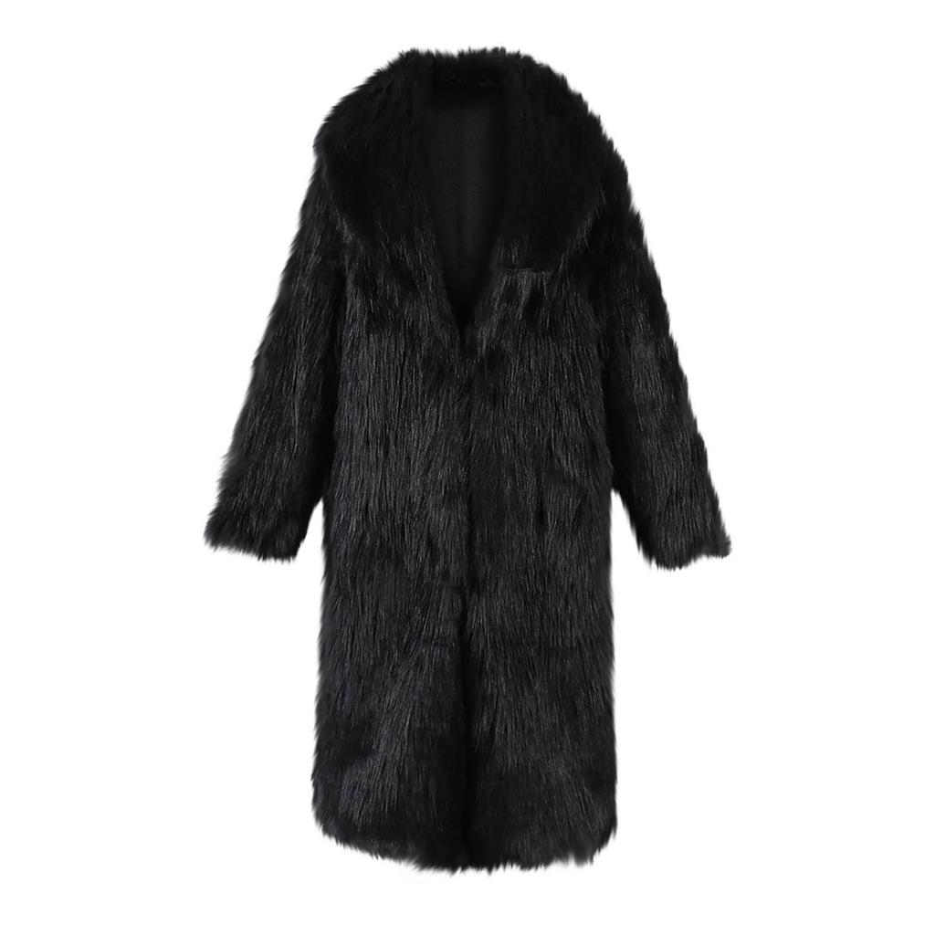 Модное повседневное длинное женское плюшевое однотонное пальто, женское термопальто, кардиган