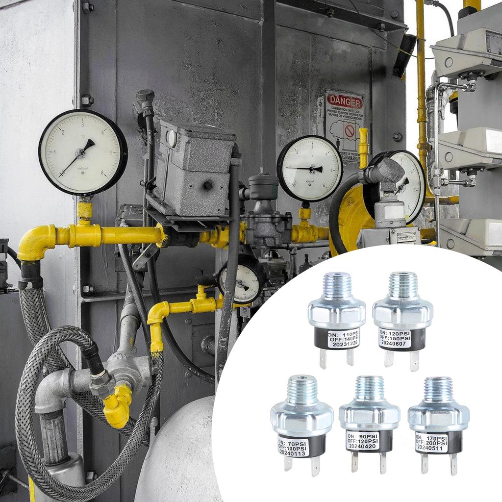 Air Compressor Pressure Switches Power Control Valves Adjustable Pressure Switches Simple Install for Workshop Equipment