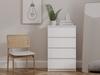 M4 60 Chest Of Drawers Malwa White 4 Drawers Cabinet For Living Room Bedroom Home Office