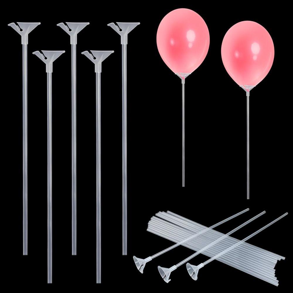 100pcs Transparent Balloon Holder Reusable Multi-Purpose Balloon Display Sticks Durable Balloon Stick and Cup
