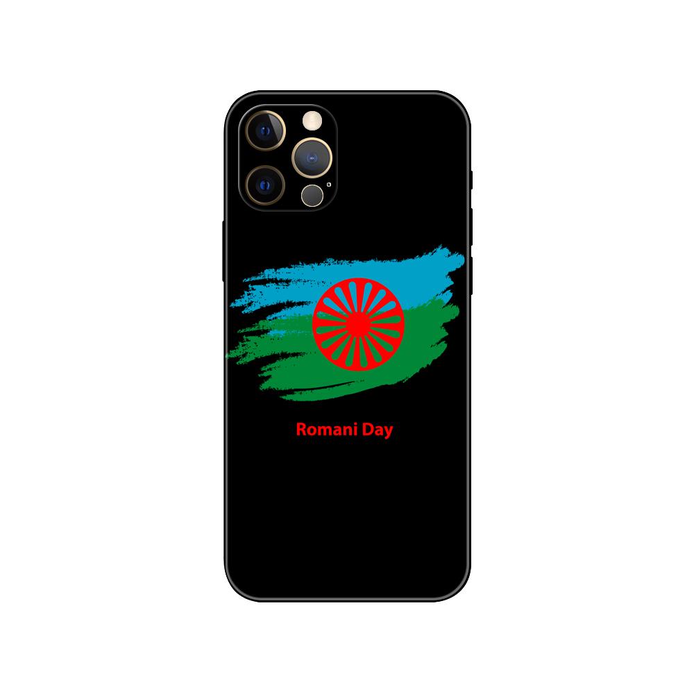 Чехол для телефона Gypsy Romani Roma Flag для iPhone 5 5S 2020se 6 6s 7 8 plus x 10 XR XS 11 12 13 mini pro MAX, черная задняя крышка из ТПУ