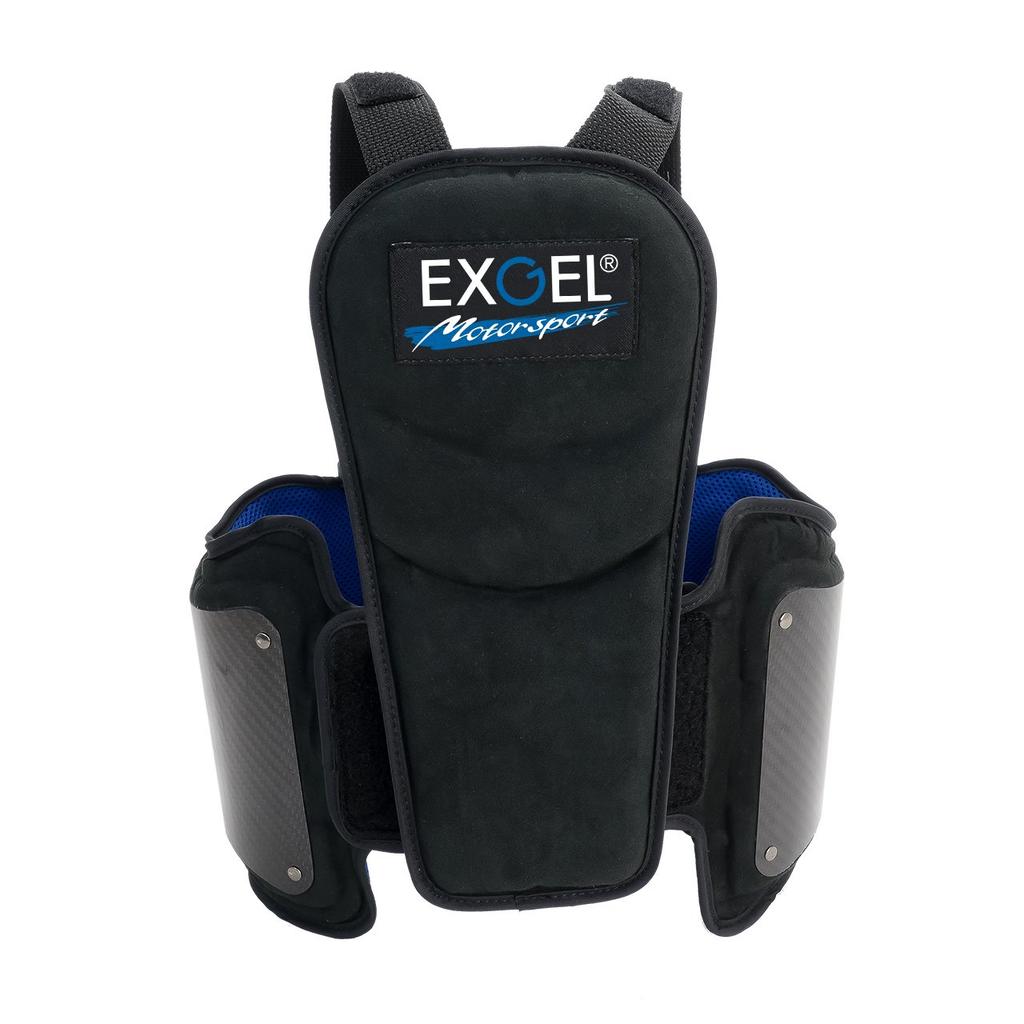 EXGEL Body Dry Carbon Vest Junior Gel Back and Side Shock Mesh Made in Protector, 17, Size, Black, Cushion, Support, Motorsports, Karting, Absorption,