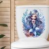 Мультяшные наклейки на сиденье унитаза с русалкой и кораллами, водостойкие, съемные, самоклеящиеся наклейки для ванной комнаты