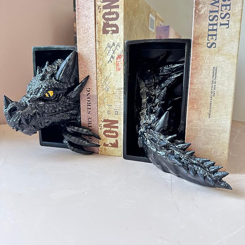 1 шт. 3D Хоррор-Дракон Декоративные подставки для книг Готические Драконьи Подставки для книг Украшения Смоляные Драконьи Подставки для книг Креативные Скульптурные Подставки для книг